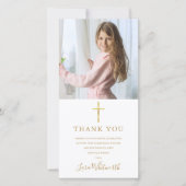 Golden Signature Foto First Heilige Communie Bedankkaart (Voorkant)