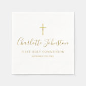 Golden Signature Script First Heilige Communie Servet (Voorkant)