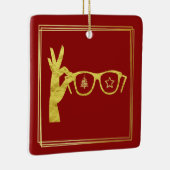 Golden Silhouette Hand Holding Ornament (Rechts)