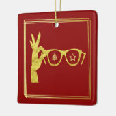 Golden Silhouette Hand Holding Ornament (Links)
