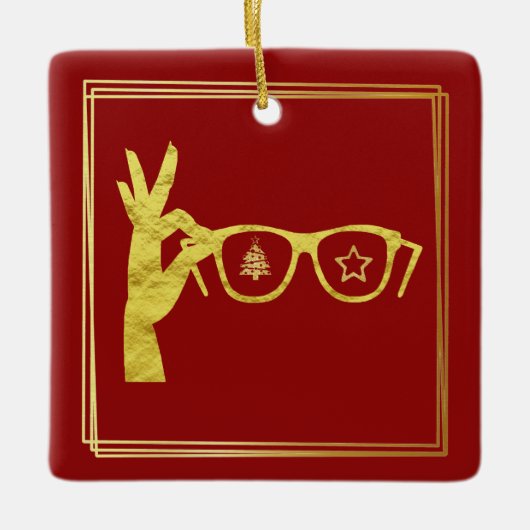 Golden Silhouette Hand Holding Ornament (Voorkant)