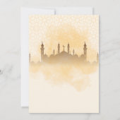 Golden Silhouette Mosque Geometric Iftar Dinner Kaart (Achterkant)