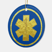 Golden Silhouette van EMS Star of Life Ornament (Links)