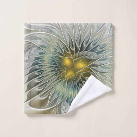 Golden Silver Fantasy abstract fractal Art Bad Handdoek (Wasdoekje)