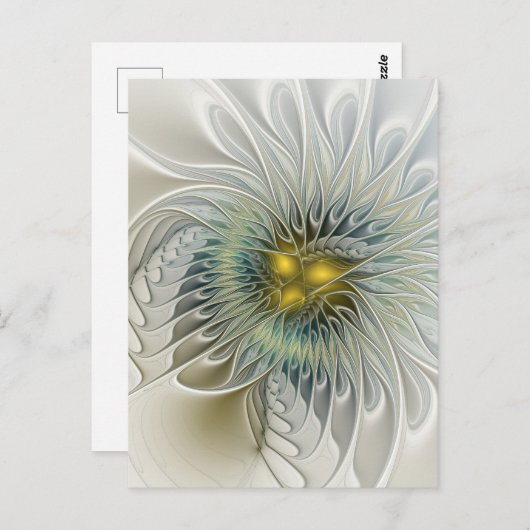 Golden Silver Fantasy Abstract fractal Art Briefkaart (Voorkant / Achterkant)