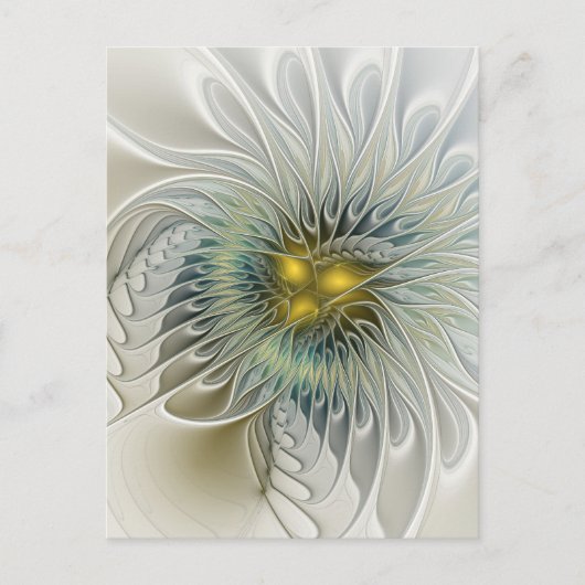 Golden Silver Fantasy Abstract fractal Art Briefkaart (Voorkant)