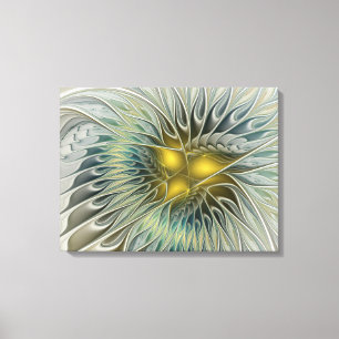 Golden Silver Fantasy abstract fractal Art Canvas Afdruk