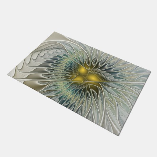 Golden Silver Fantasy abstract fractal Art Deurmat (Schuin)