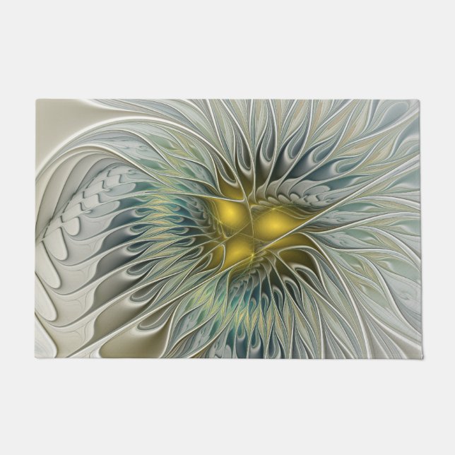 Golden Silver Fantasy abstract fractal Art Deurmat (Voorkant)
