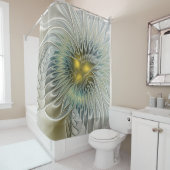 Golden Silver Fantasy abstract fractal Art Douchegordijn (In situ)