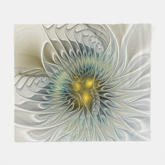 Golden Silver Fantasy abstract fractal Art Fleece Deken (Voorkant (Horizontaal))