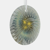 Golden Silver Fantasy Abstract fractal Art Glas Ornament (Voorkant Rechts)
