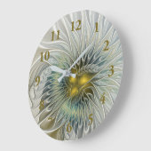 Golden Silver Fantasy abstract fractal Art Grote Klok (Hoek)