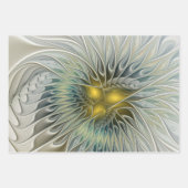 Golden Silver Fantasy abstract fractal Art Inpakpapier Vel (Voorkant 3)
