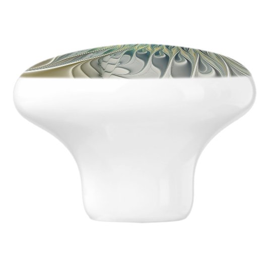 Golden Silver Fantasy abstract fractal Art Keramische Knop (Zijkant)