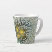 Golden Silver Fantasy Abstract fractal Art Latte Mok (Rechterhoek)