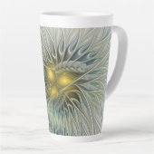 Golden Silver Fantasy Abstract fractal Art Latte Mok (Rechterhoek)
