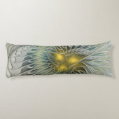 Golden Silver Fantasy abstract fractal Art Lichaamskussen (Achterkant)