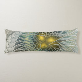Golden Silver Fantasy abstract fractal Art Lichaamskussen