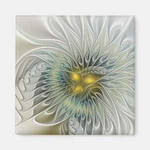 Golden Silver Fantasy Abstract fractal Art Magneet