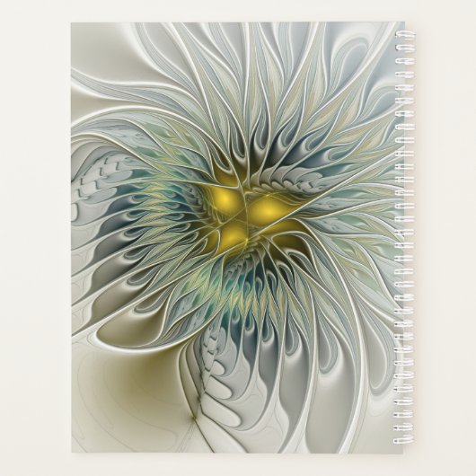 Golden Silver Fantasy Abstract fractal Art Planner (Achterkant)