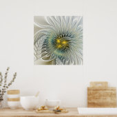 Golden Silver Fantasy abstract fractal Art Poster (Keuken)