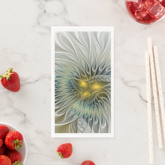 Golden Silver Fantasy abstract fractal Art Servet (Insitu)