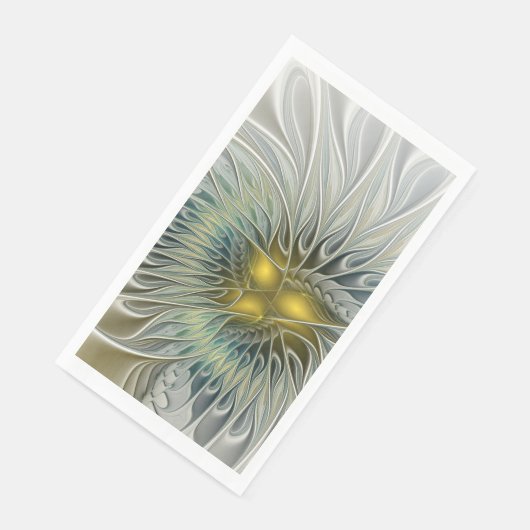 Golden Silver Fantasy abstract fractal Art Servet (Hoek)