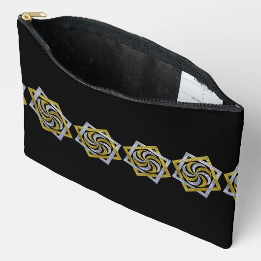 Golden & Silver Geometric Star Embroidery design Etui (Open)