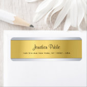 Golden Silver Plain Modern Script Retouradres Etiket (Insitu)