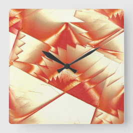 Golden sinaasappel tot beige, extreem ruw gedigita vierkante klok