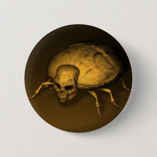 Golden Skull Bug Ronde Button 5,7 Cm (Voorkant)