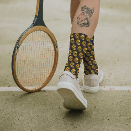 Golden Skull Cool Luxury Black Gothic Halloween Sokken