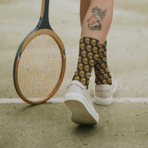 Golden Skull Cool Luxury Black Gothic Halloween Sokken