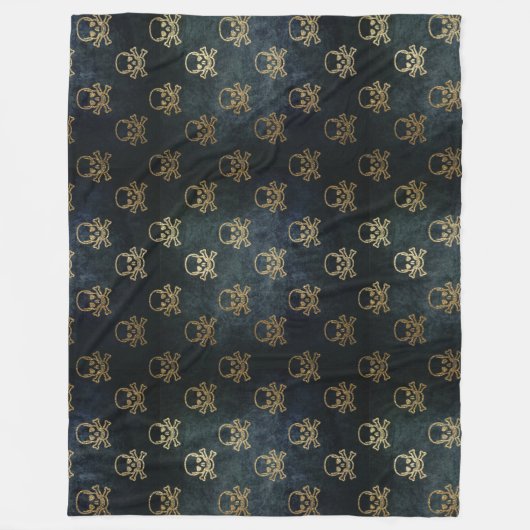 Golden Skull & Crossbones Fleece Blanket (Voorkant)
