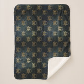 Golden Skull & Crossbones Sherpa Blanket Deken (Voorkant)