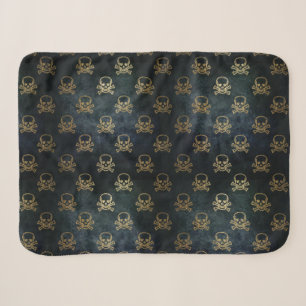 Golden Skull & Crossbones Sherpa Blanket Deken