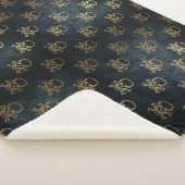 Golden Skull & Crossbones Sherpa Blanket Sherpa Deken (3/4)