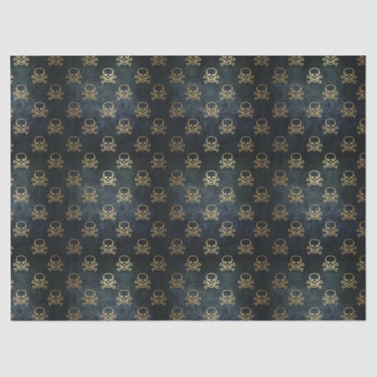 Golden Skull & Crossbones Weefpapier Tissuepapier (Voorkant)
