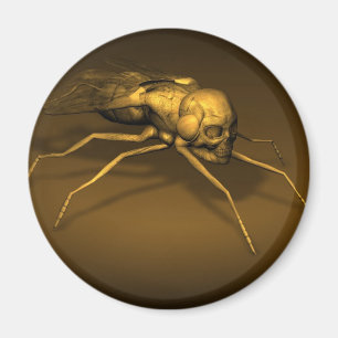 Golden Skull Fly Magneet