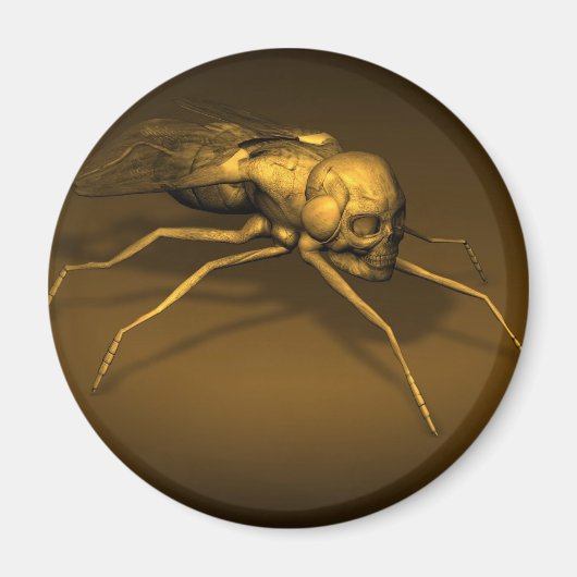Golden Skull Fly Magneet (Voorkant)