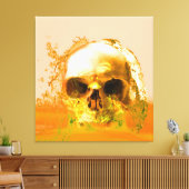 Golden Skull in Water Canvas Afdruk (Insitu (Woonkamer))