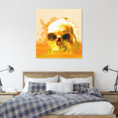 Golden Skull in Water Canvas Afdruk (Insitu (Slaapkamer))