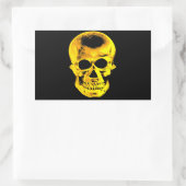Golden Skull Rechthoekige Sticker (Tas)