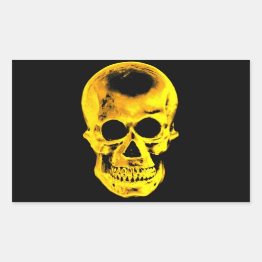 Golden Skull Rechthoekige Sticker (Voorkant)