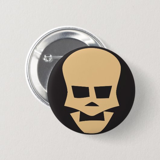 Golden skull ronde button 5,7 cm (Voorkant /achterkant)