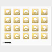 Golden Skull Sticker - Faux Gold Foil (Vel)