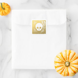 Golden Skull Sticker - Faux Gold Foil