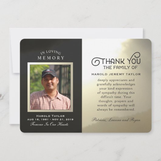 Golden Sky - Aangepaste foto ter nagedachtenis - H Kaart (Voorkant)