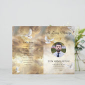 Golden Sky Uitvaartprogramma Sjabloon (Staand voorkant)